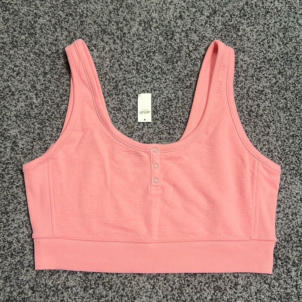 🌸4/$20🌸Aerie Restart Cropped Fleece Tank Top Pink Tint Size Large NWT